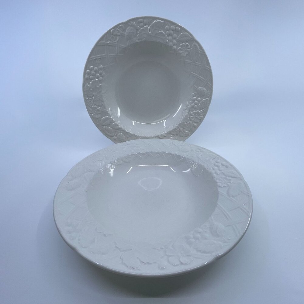 vintage mikasa english countryside rimmed soup bowls embossed design set of 2